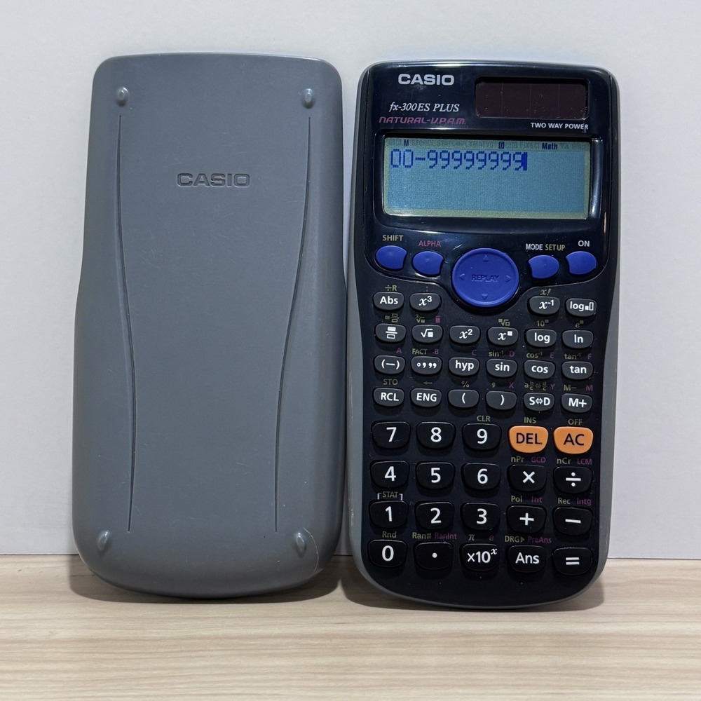 Casio FX-300ES Plus Scientific Calculator Solar w/ Cover Natural VPAM - Works